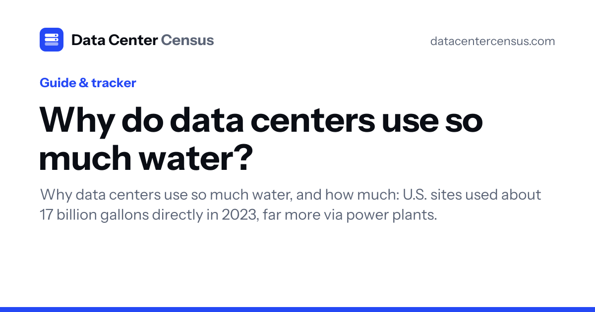 Why Do Data Centers Use So Much Water? Figures & Cooling
